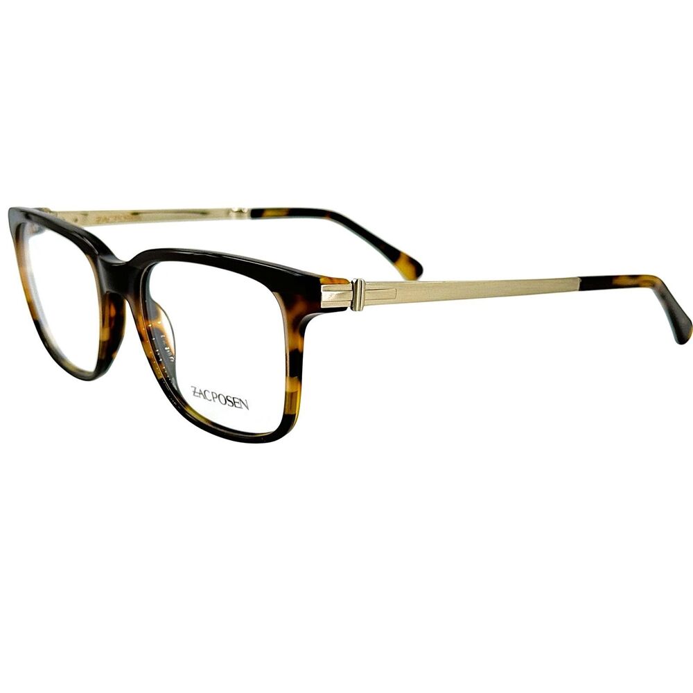 Zac Posen Deniro Mens Plastic Eyeglass Frame Hickory Tortoise 52-18